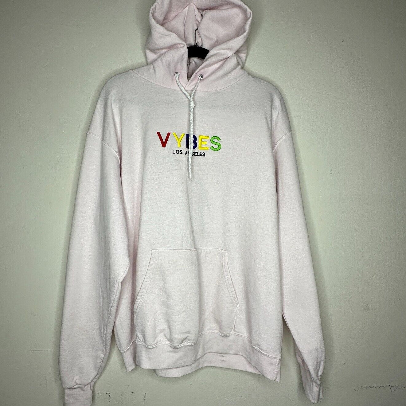 RARE Saint Luis NYC Light Pink Sweatshirt Hoodie VYBES Los Angeles David Bowie M