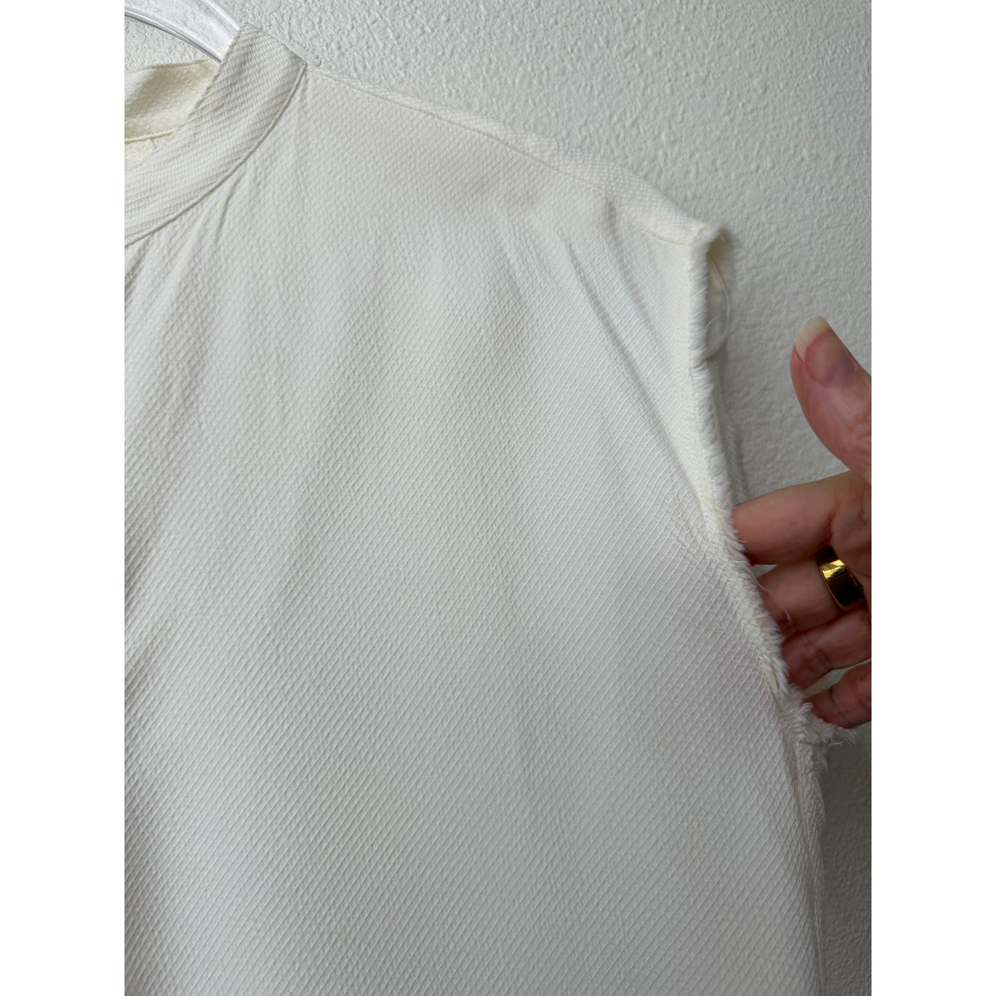 Helmut Lang Ivory Tie Back Sleeveless Blouse US S