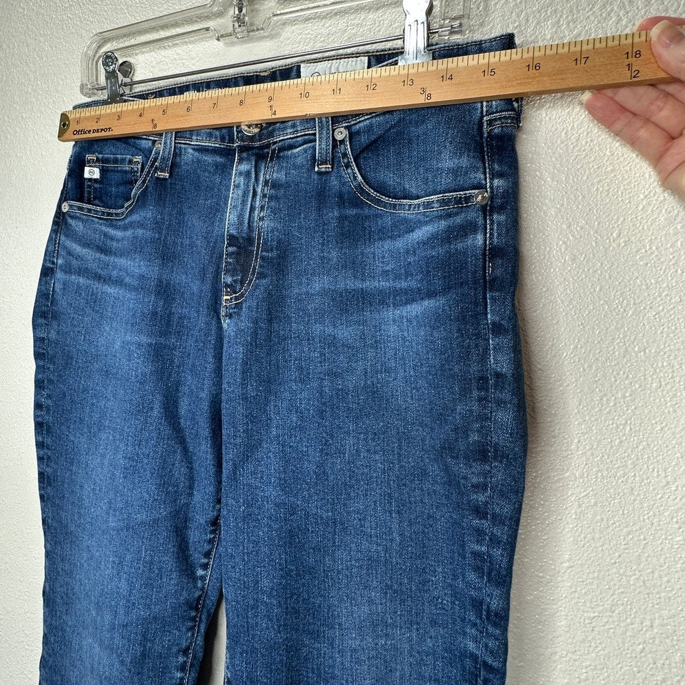 AG Dark Wash Whiskered Prima Cigarette Leg Japanese Fabric Jean 30