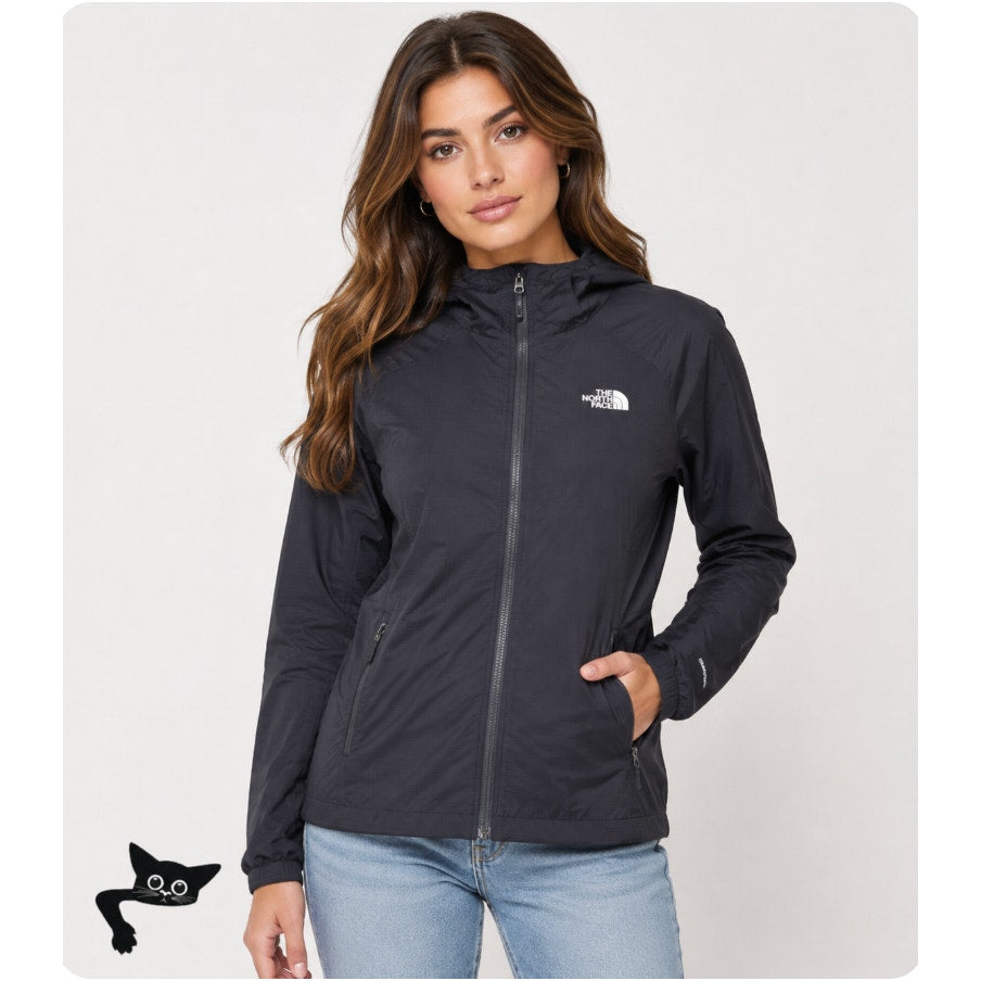 The North Face Black Long Sleeve Front Zip High Neck Hooded Jacket XS