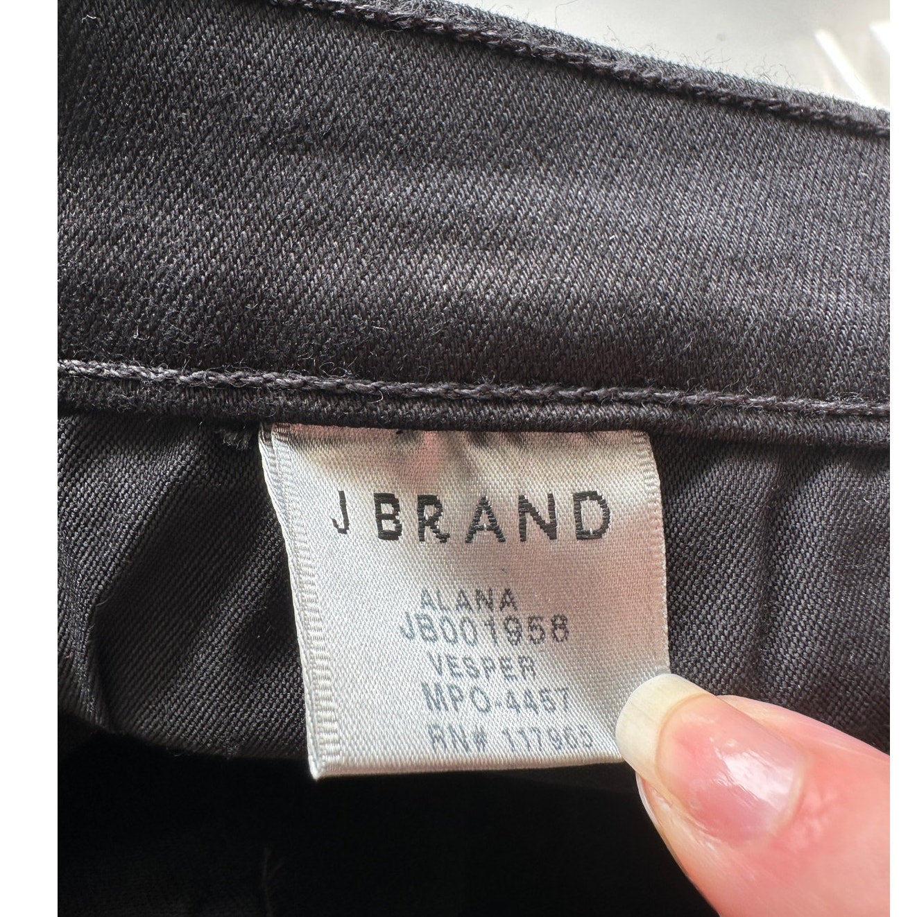 J Brand Alana Vesper High-Rise Skinny Jeans Black Women’s 31 Raw Hem