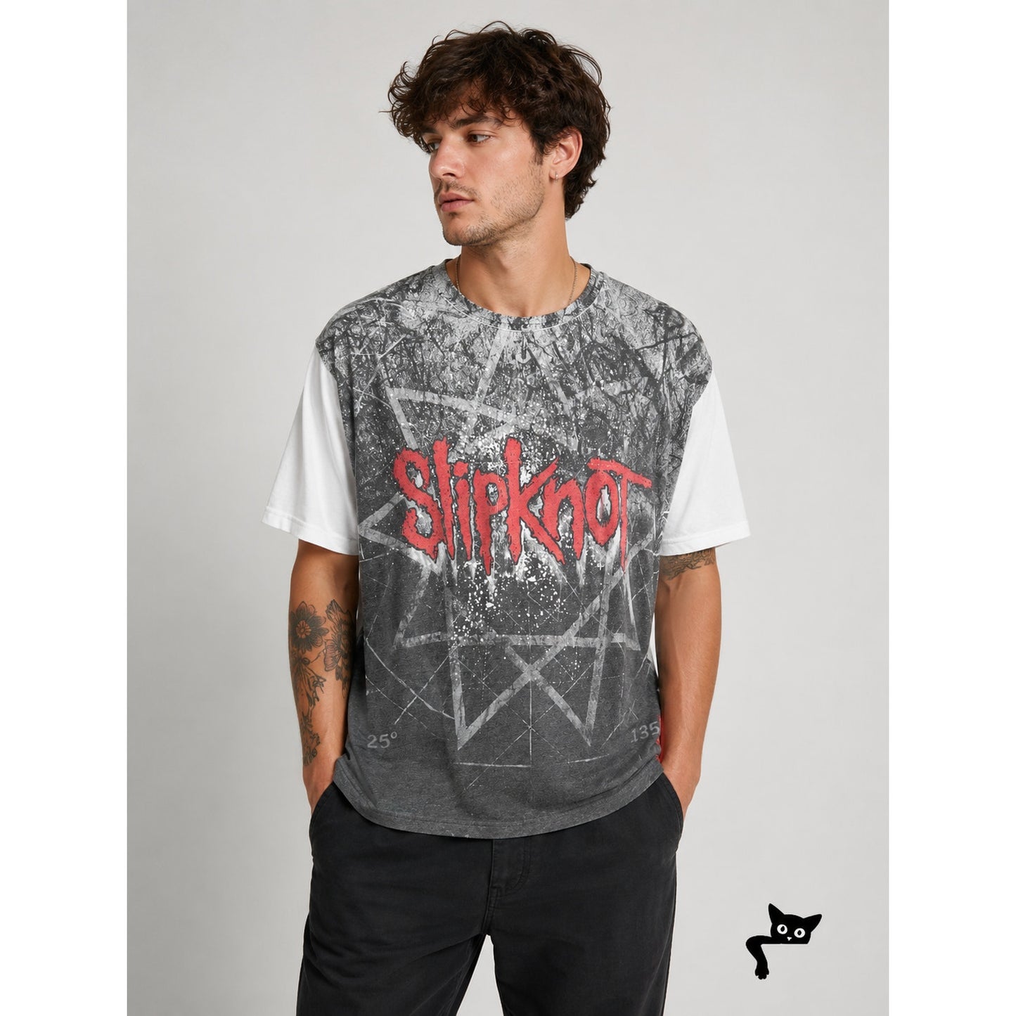NWOT Slipknot Gray & Red Slipknot Graphic White Back Tee Short Sleeve 2XL