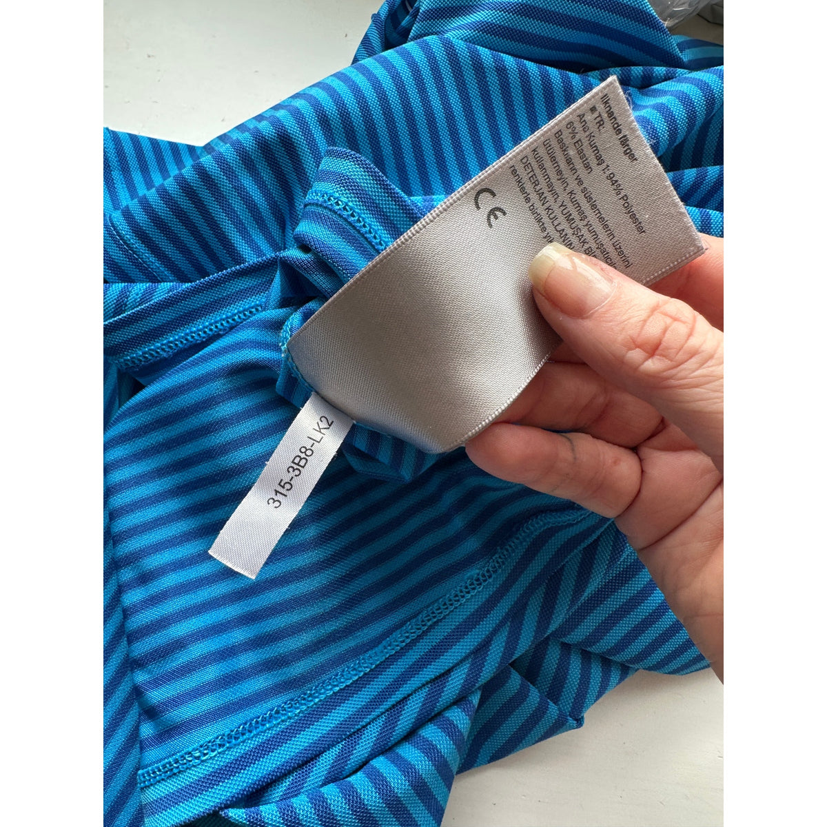 KJUS Polo Golf Shirt Medium Blue Striped Short Sleeve UPF30+  L / 52
