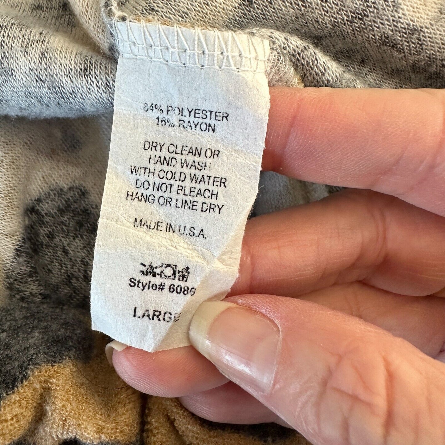 Entro Muted Tan and Black Cheetah Print Drawstring Jogger Pants With Pockets L