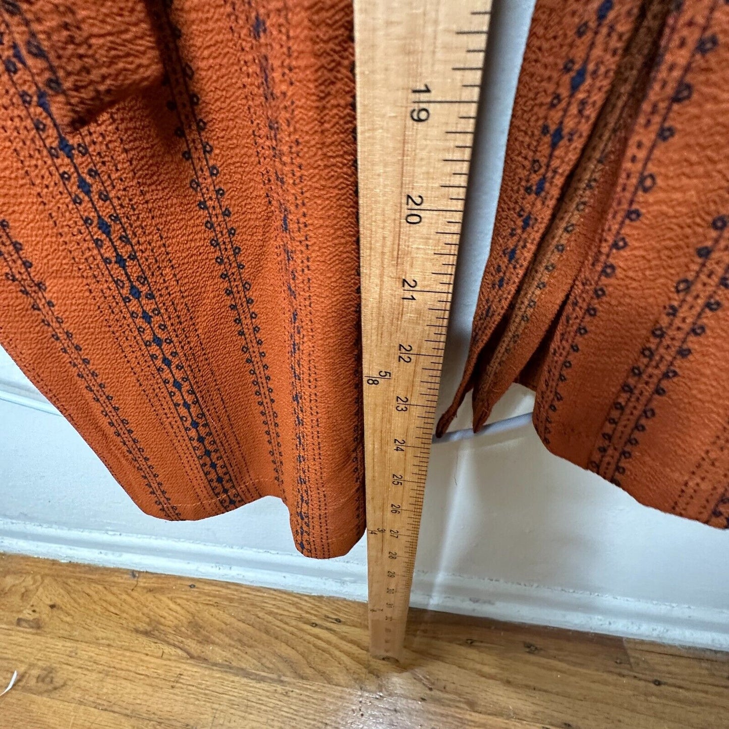 E & M Rust & Black Aztec Print V-Neck Spaghetti Strap Pockets Tie Waist Jumpsuit