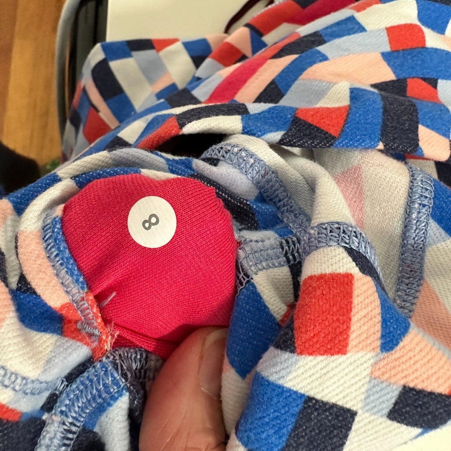 Lululemon Wunder Under Multi Blue Red White Geometric Capoeira Leggings 8