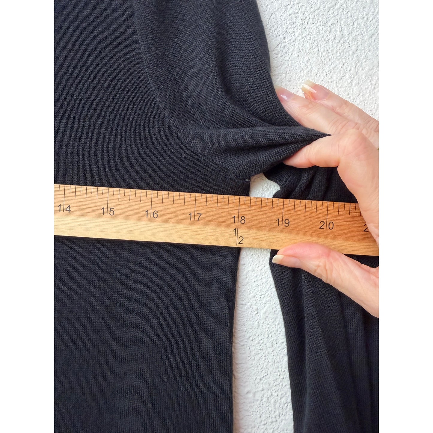 Elizabeth & James Black Sheer Mesh Yoke Long Sleeve Top Open Back Lightweight Knit XS