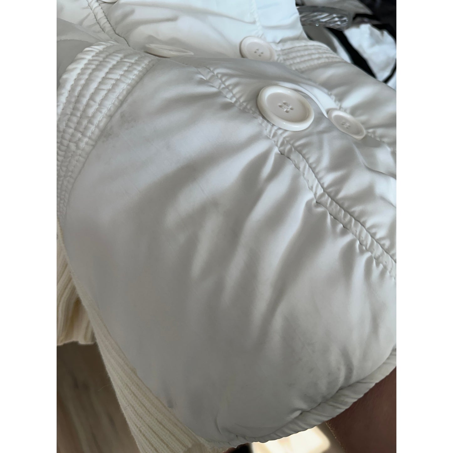 JJAlways Women’s Cream/White Mixed Media Double-Breasted Jacket US S