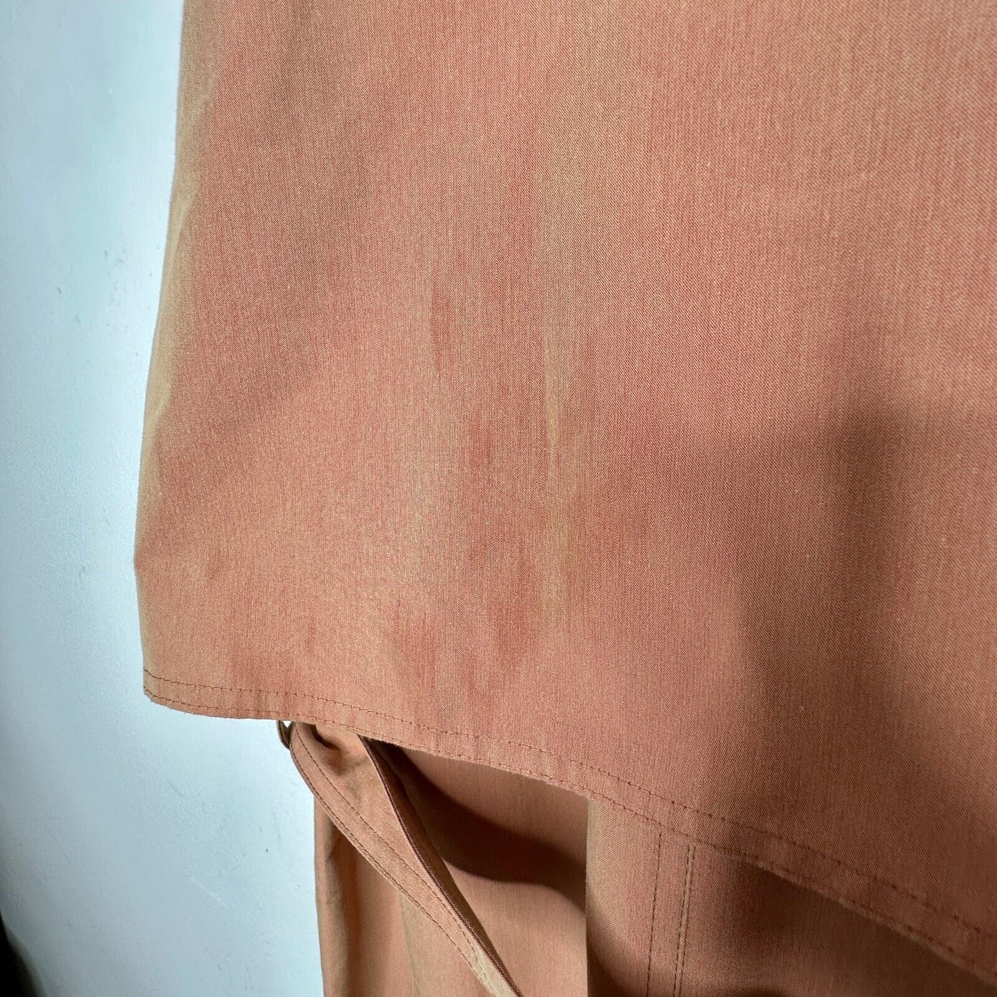Aeron Delray Dusty Peach Iridescent Sleeveless Button Trench Coat Welt Pockets