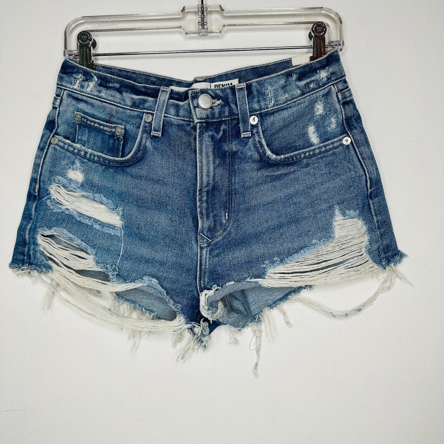 Lovers & Friends Axel Jean Distressed Cut Off High Rise Short Conrad Wash 25