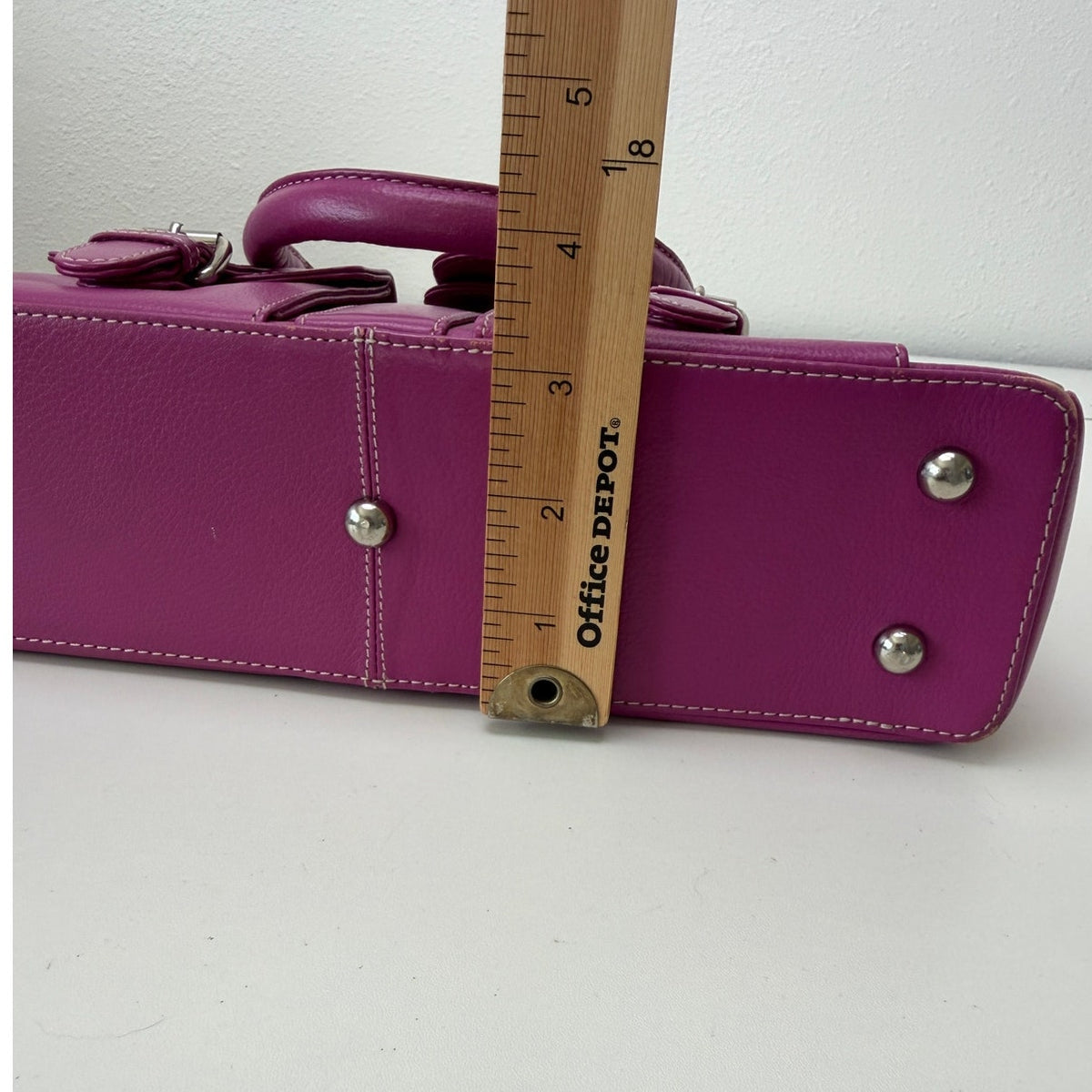 Barneys New York Magenta Buckle Satchel Bag Women's