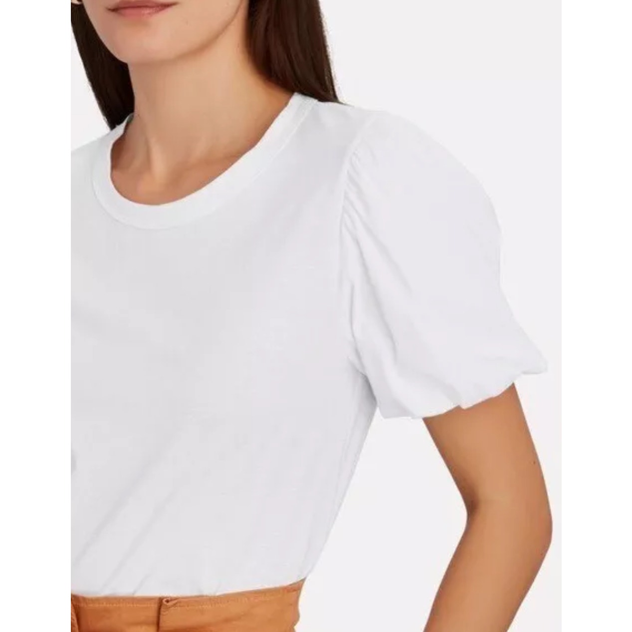 A.L.C. White Poole Puffy Short Sleeve Round Neck T-Shirt S