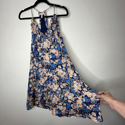 Rebecca Taylor Gigi Fleur Slip V-Neck Racer Back Silk Pleated Fabric Dress 8
