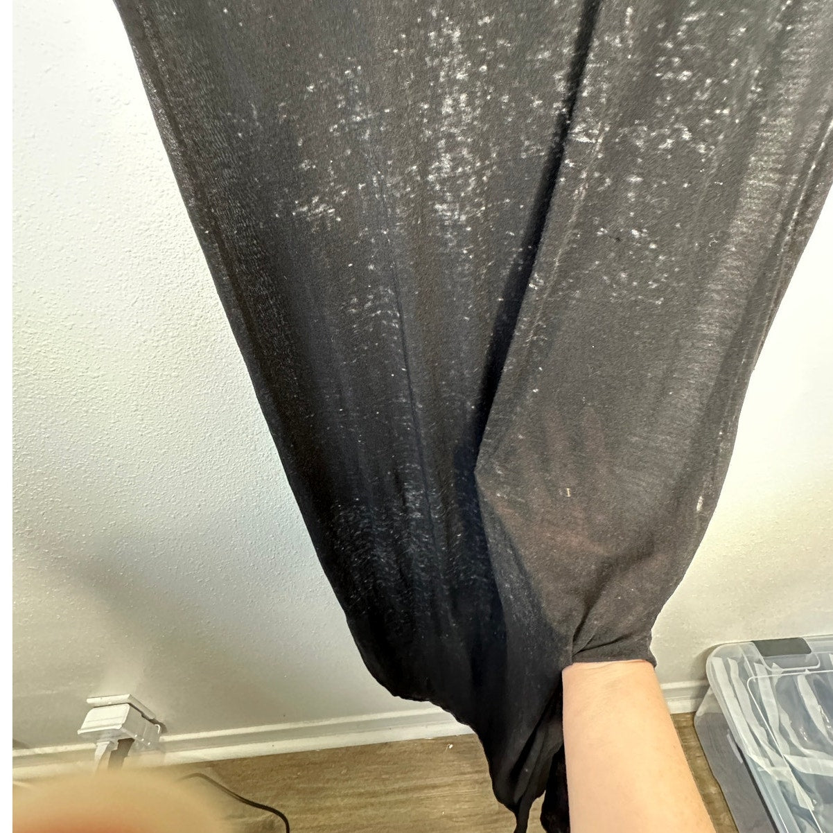 Enti Clothing Black Thin Sheer Speckled Print Sleeveless Maxi Dress 14