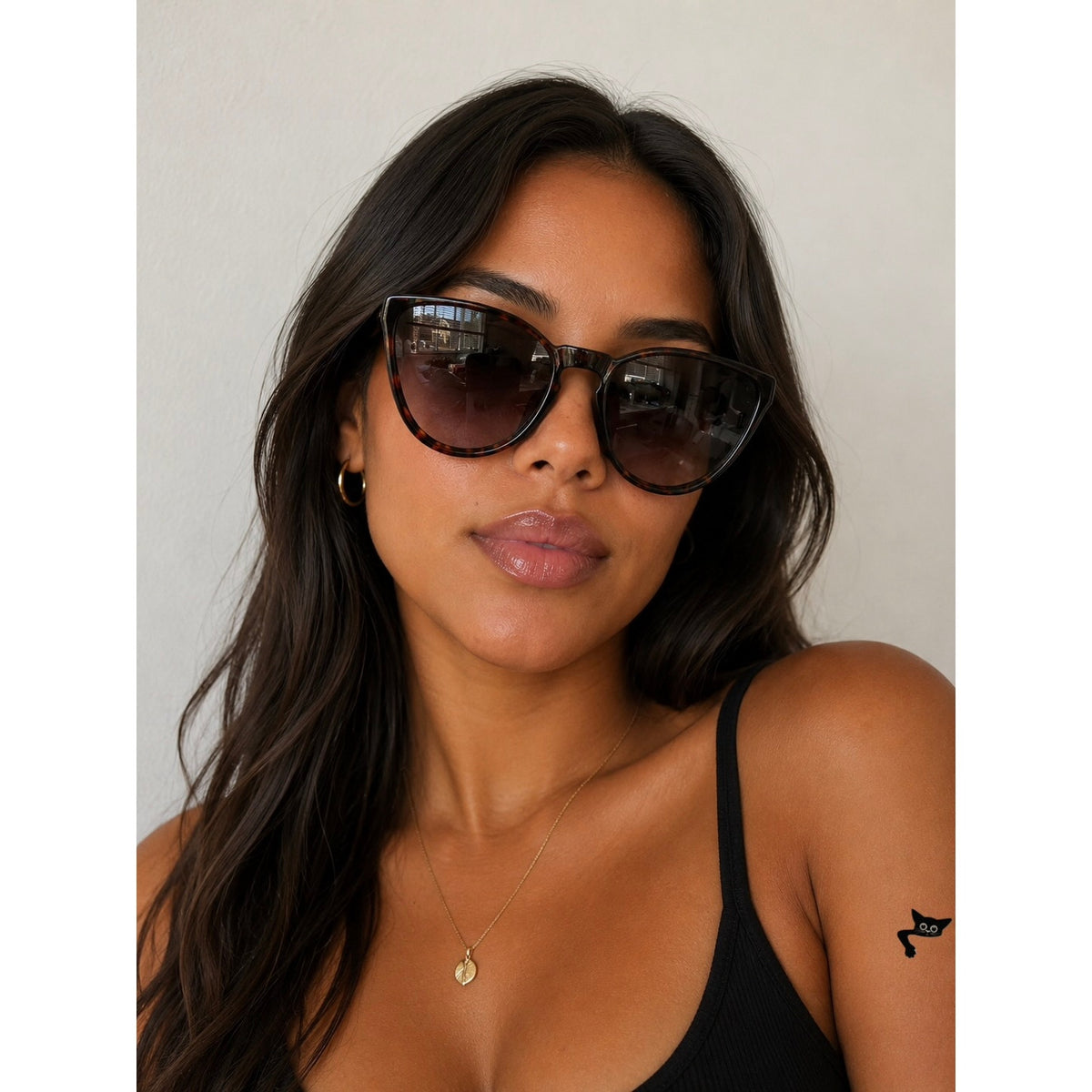 Rag & Bone Cat Eye Tortoise Brown Orange yellow Gray lense Sunglasses