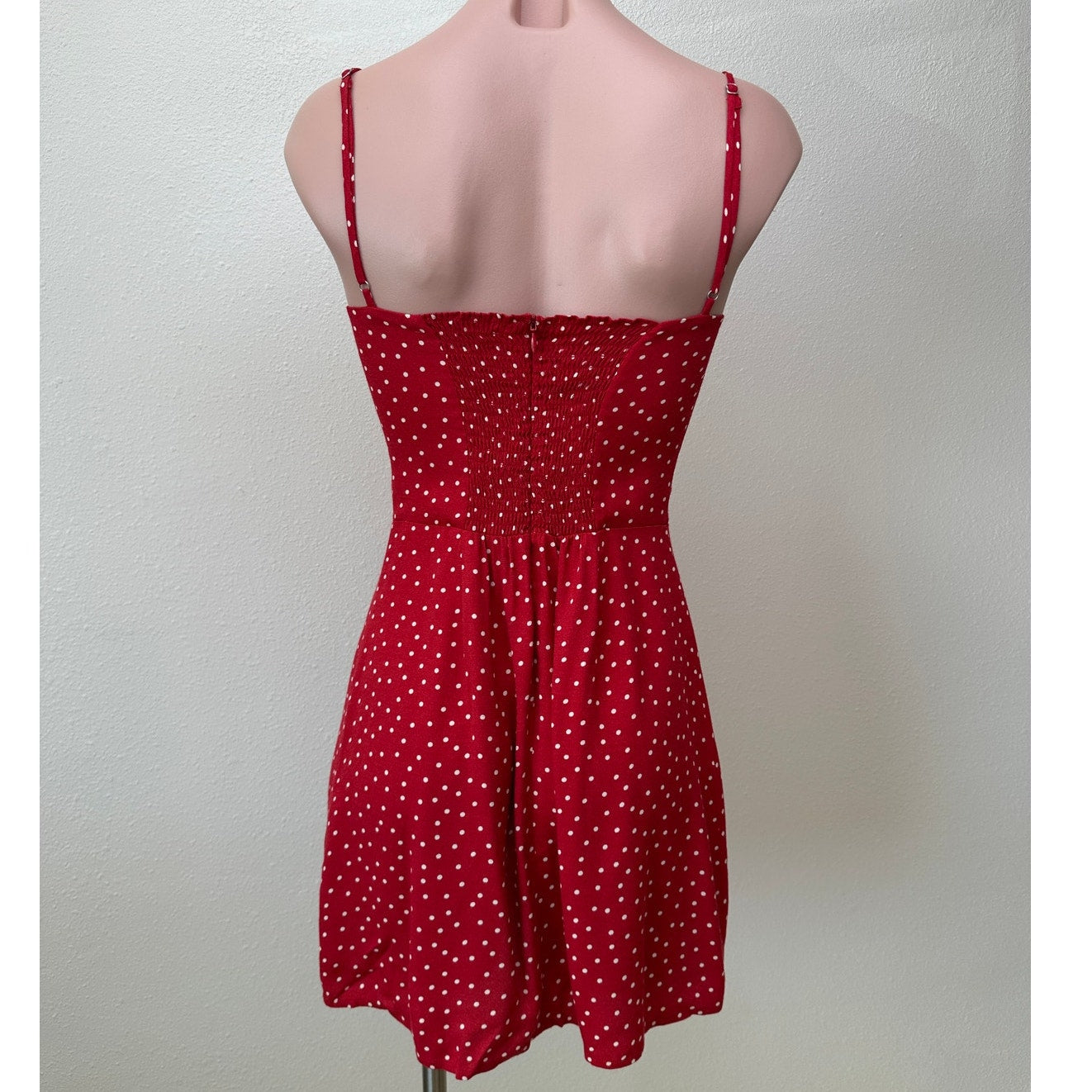 Reformation Red Polka Dot Tie-Front Mini Dress Women’s 4