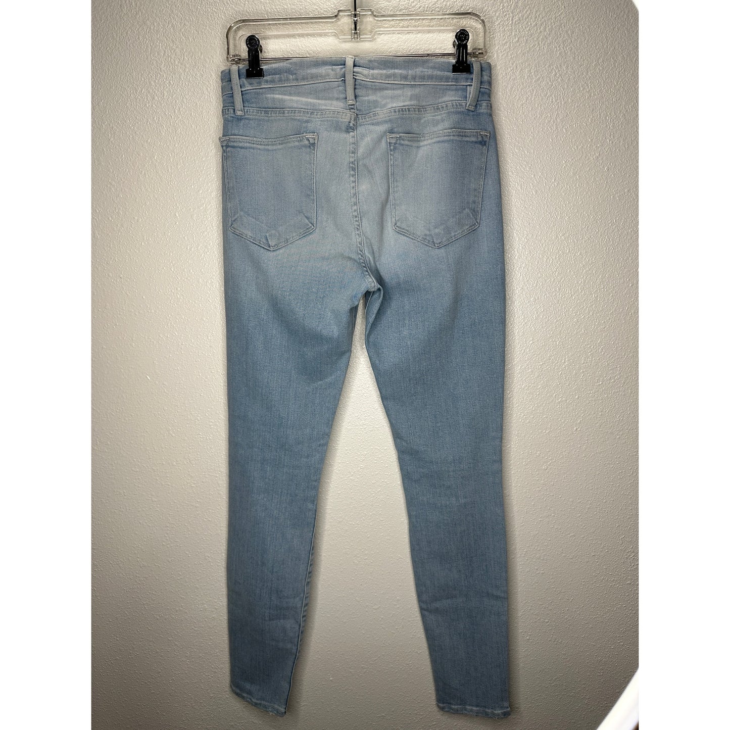 Frame Light Blue Wash Distressed Le High Skinny in Rush Jeans 28