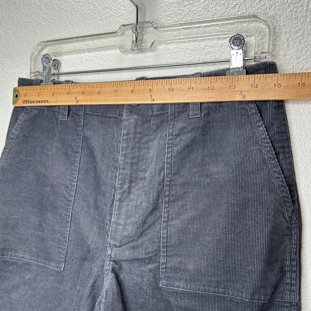 Jenni Kayne Gray High Waist Stretch Corduroy Ranger Trouser Pants 8
