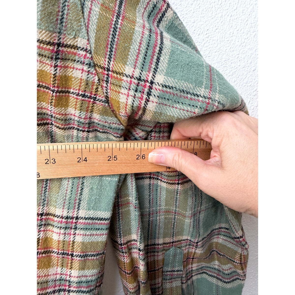 NWT Warden Edge Sage Plaid Oversized Shirt Women M