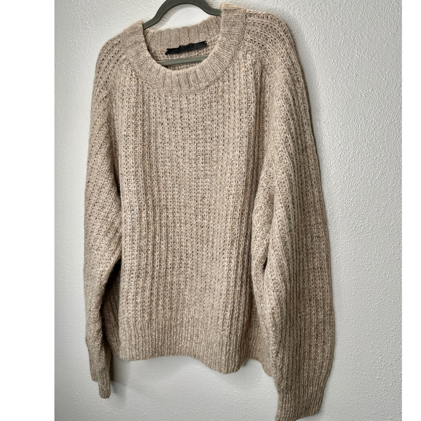 Eugene Ong Hand Knit Beige Chunky Knit Long Sleeve Sweater L