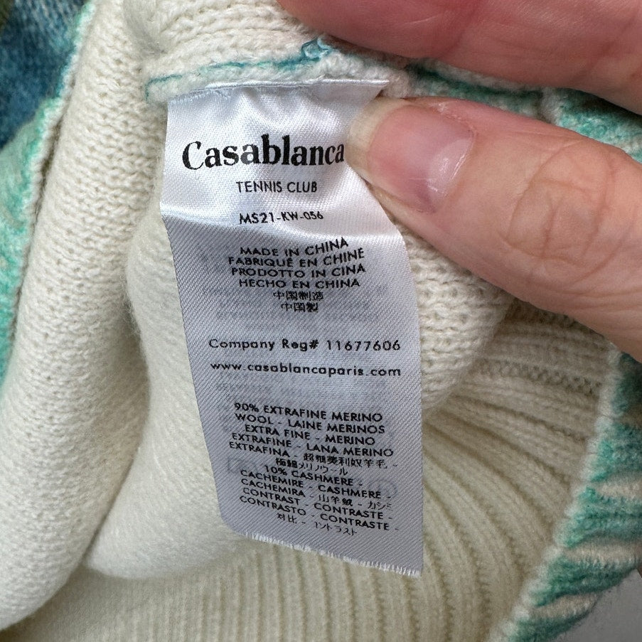 NWT Casablanca Traverse du Pacifique Merino Cashmere Knit Sweater Multicolor XXL