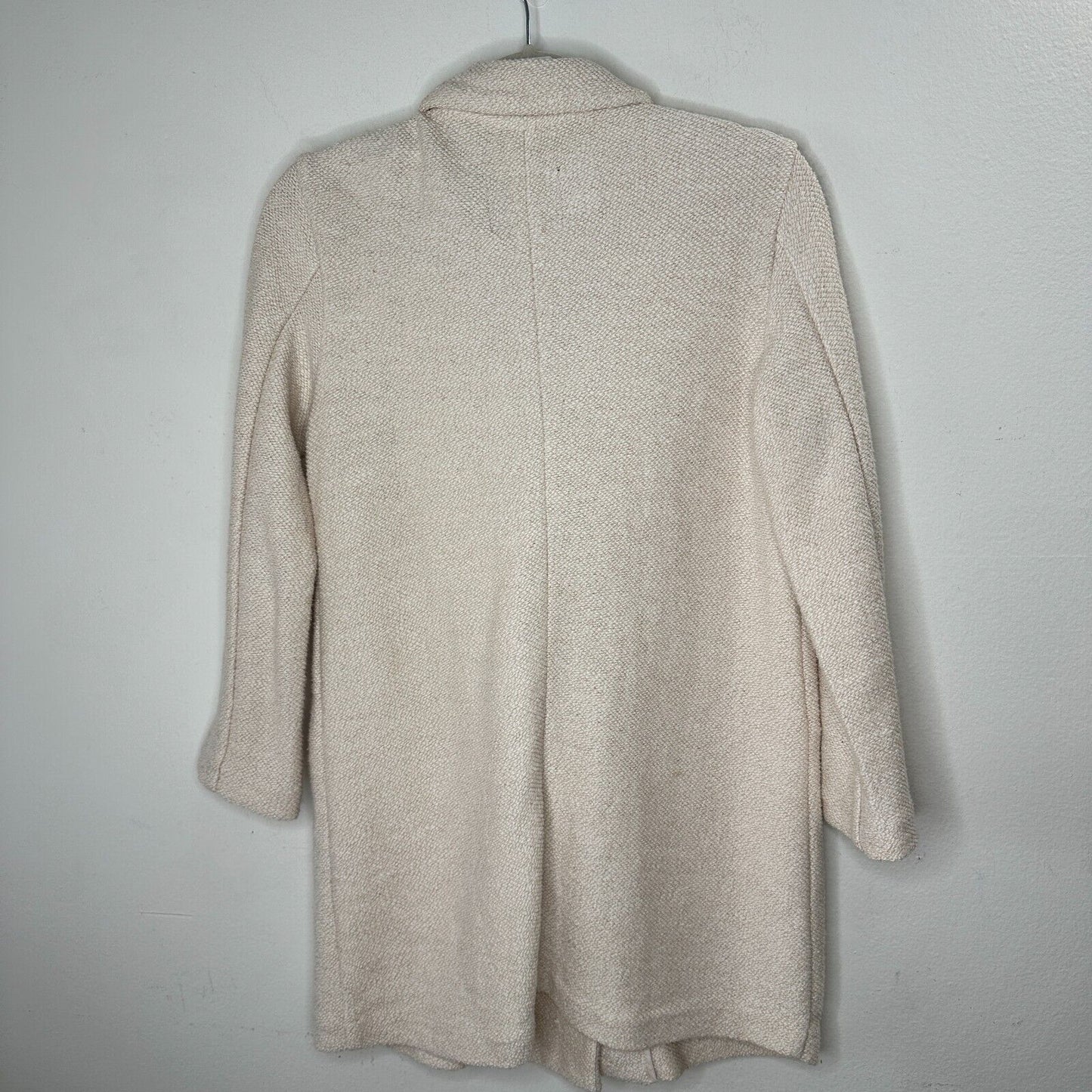 Sanctuary Cream Longline Knit Blazer 2 Button, Pocketed, Effortless Chic XSP
