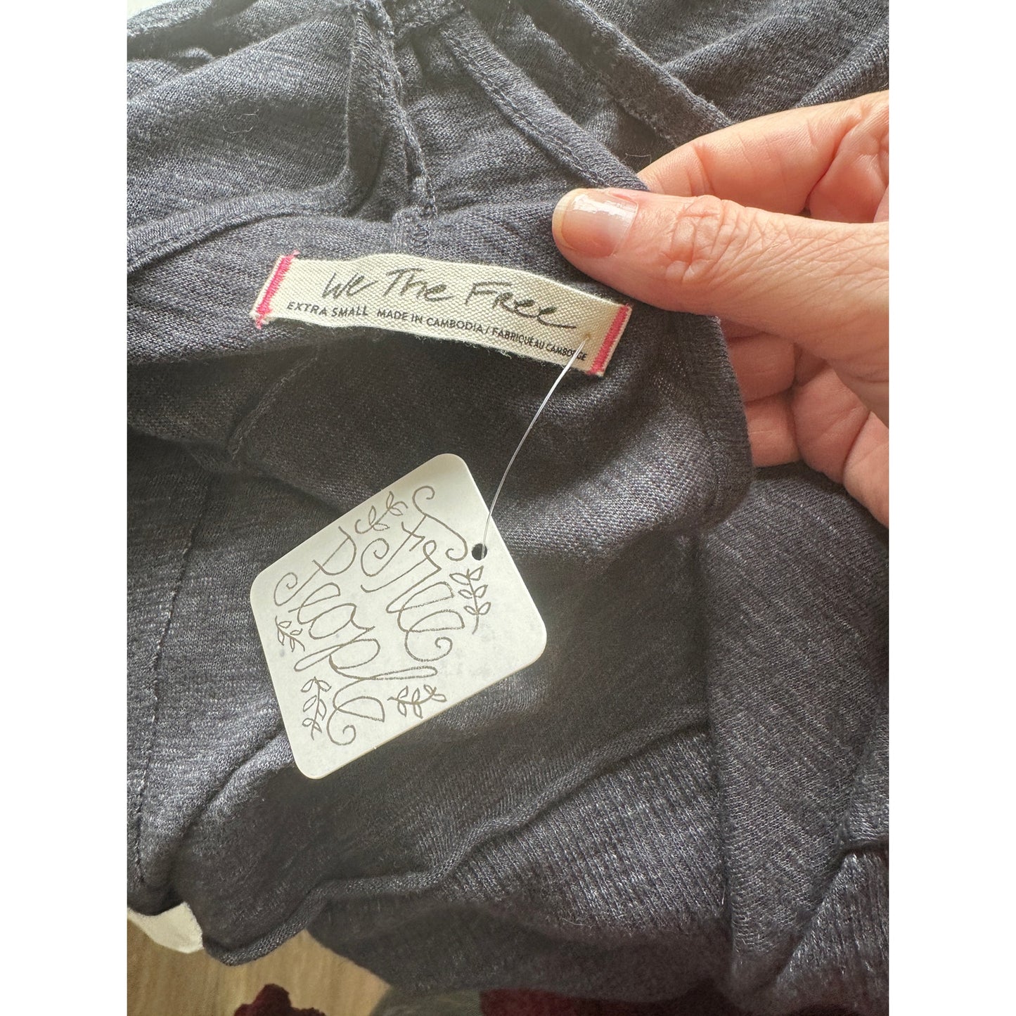 NWT We The Free Dark Gray Spaghetti Strap Flowy Knit Top XS
