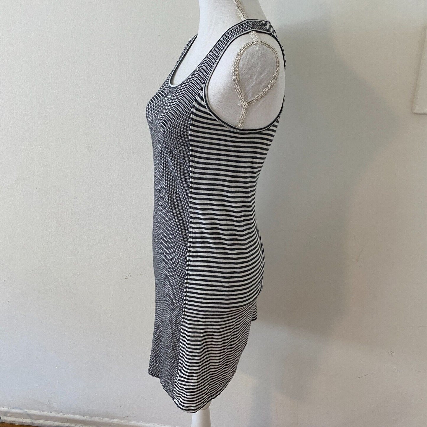 Splendid Black Gray & White Canal Stripe Colorblock Tank Dress Cover-up XS