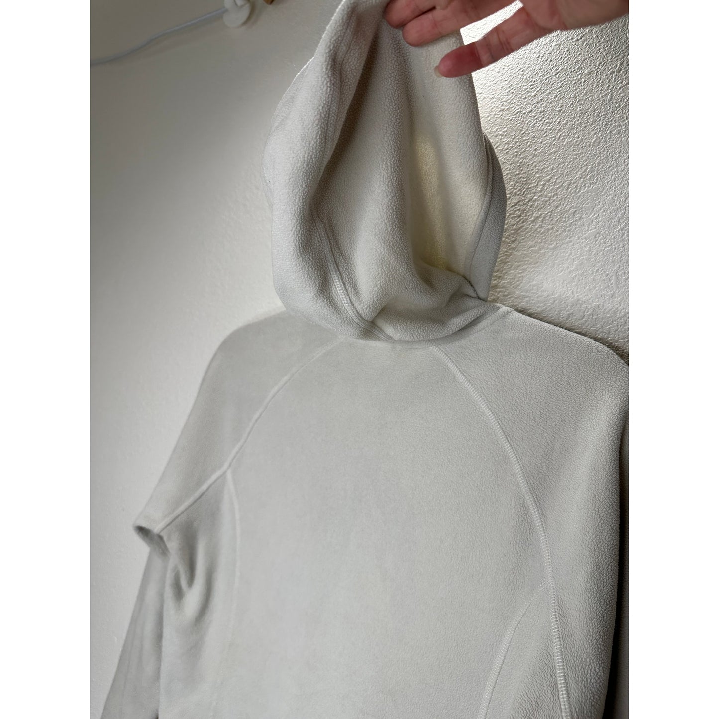 Northface Cream Polartec Fleece Pocketed Zip Hoodie Small