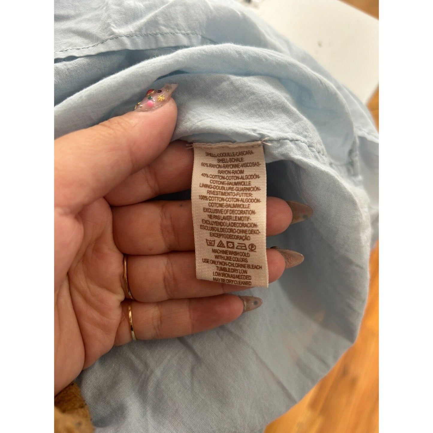 Free People Baby Blue Smocked Off Shoulder Embroidered Tiered Ruffle Mini Dress