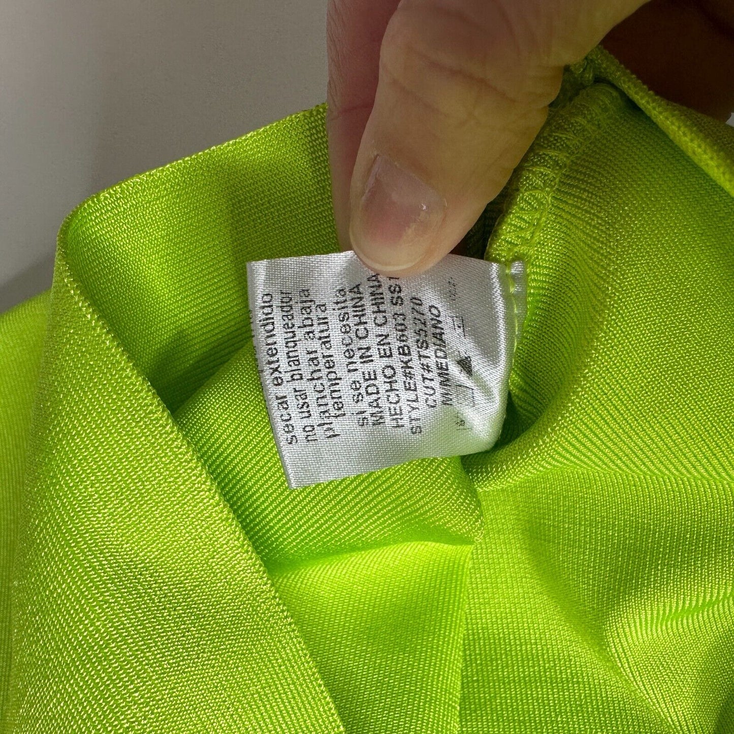 Wow Couture Fluorescent Lime Yellow Green Bandage High Waist Bodycon Mini M