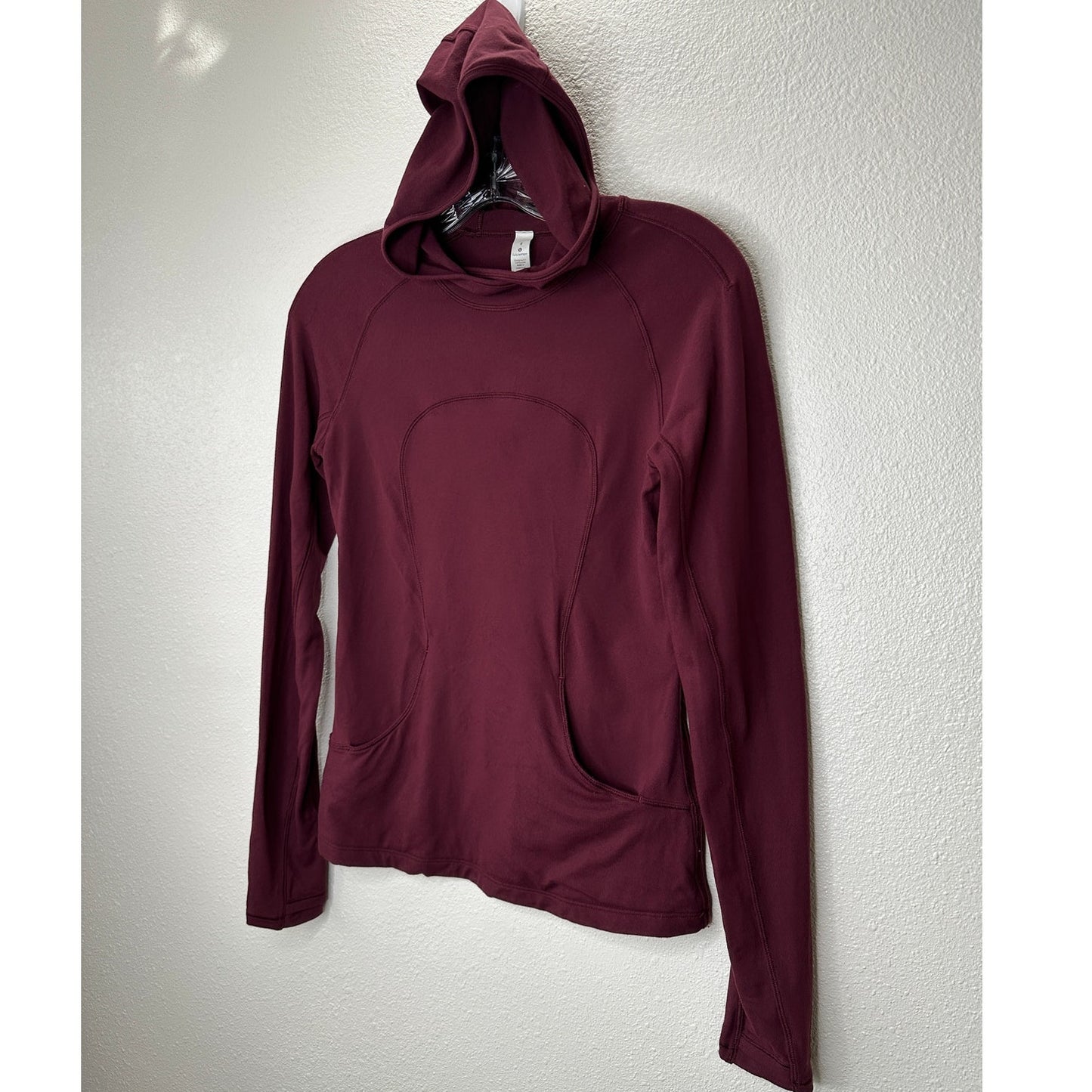 Lululemon Burgundy Long Sleeve Front Pocket Hooded Shirt 4