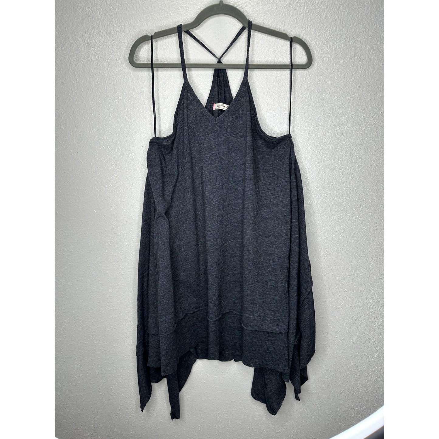 NWT We The Free Dark Gray Spaghetti Strap Flowy Knit Top XS