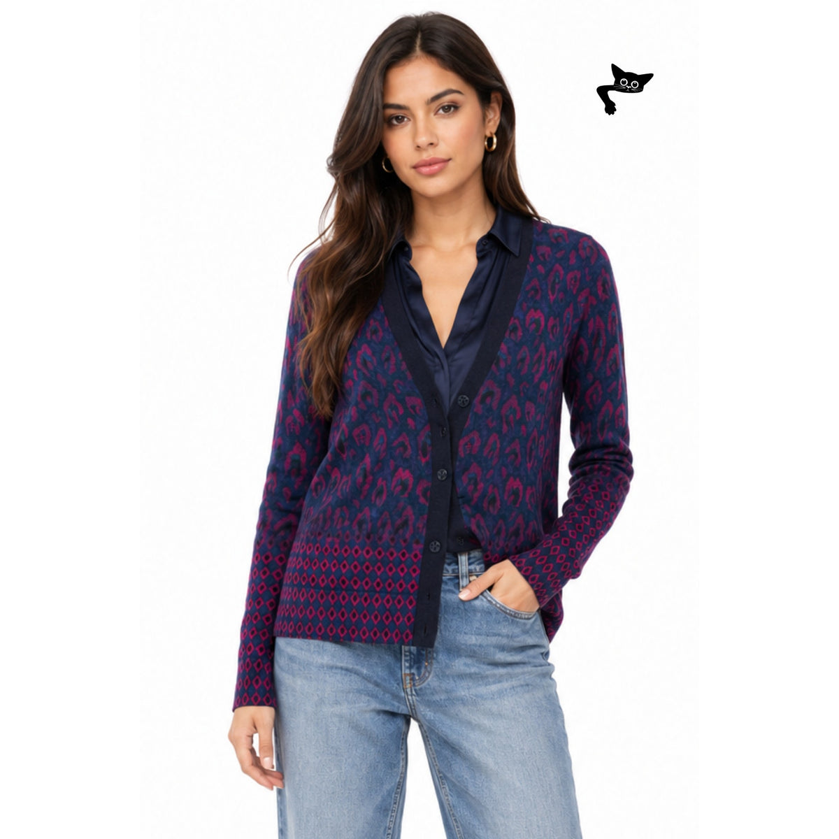 Tory Burch Brady Wool Cardigan Women XS Multicolor