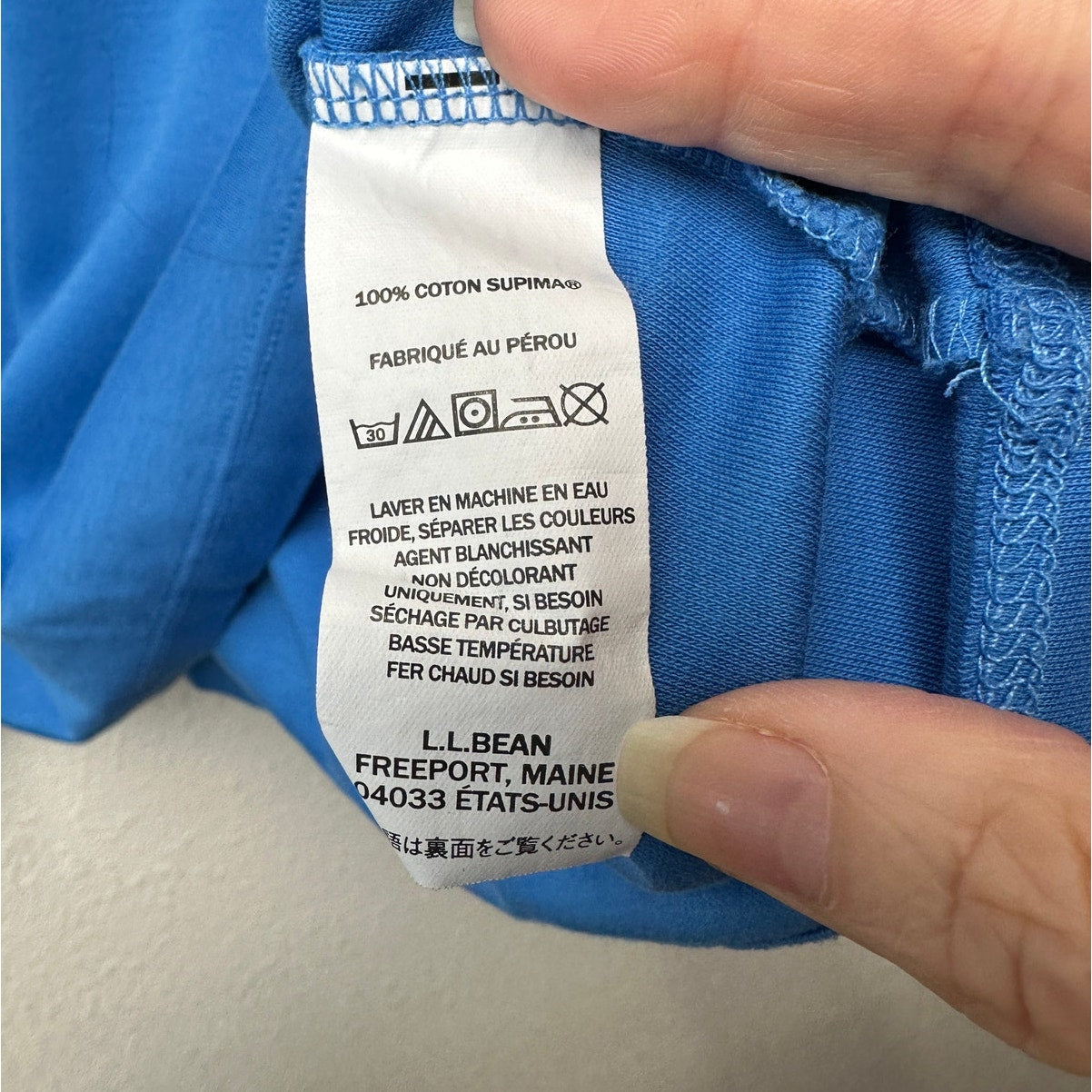 L.L. Bean Blue Long Sleeve T Shirt Women L Crew Neck