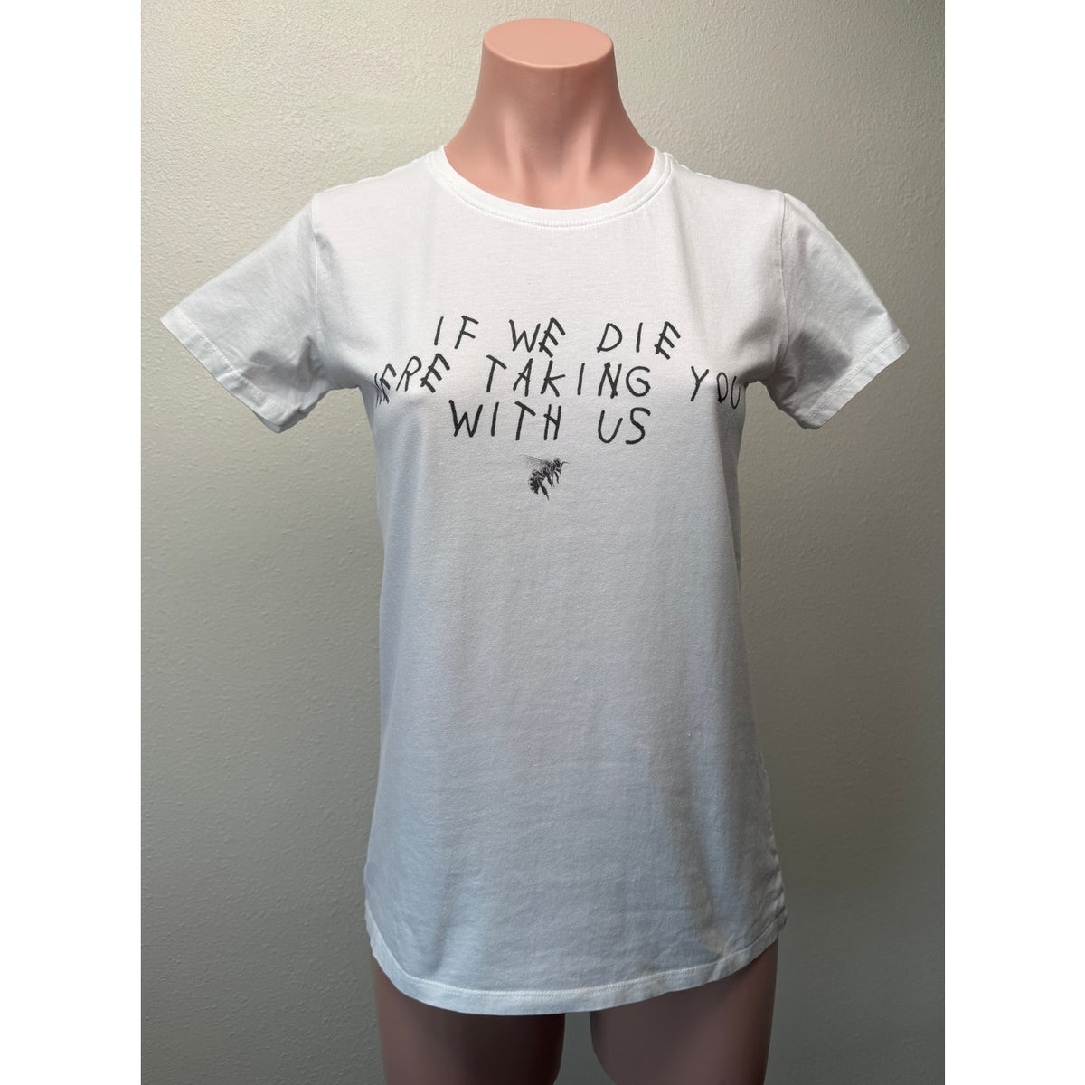 Premium Women White Bee Graphic Tee Women's S