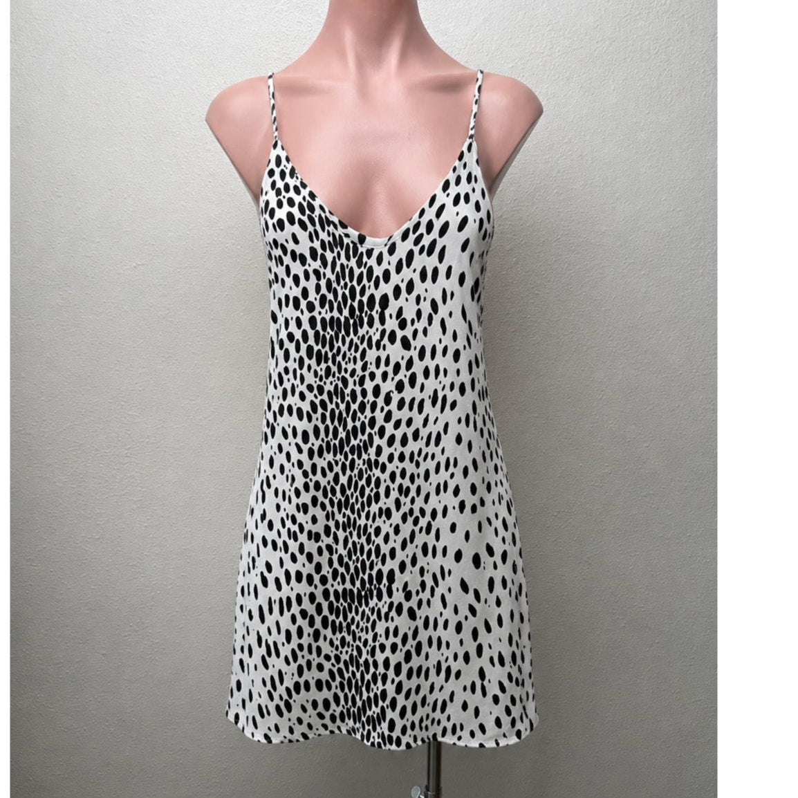 Reformation Black & White Ventura Cheetah Slip Dress XS