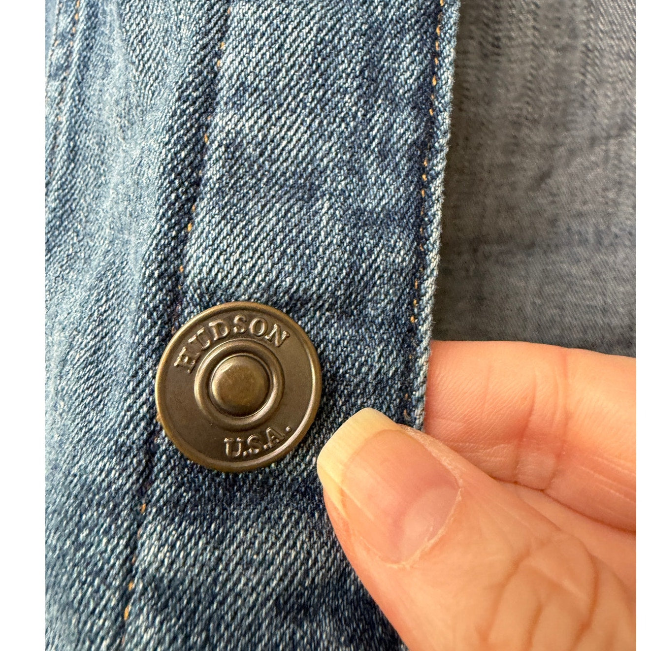 Hudson Classic Medium Wash Denim Jacket Button Front XS