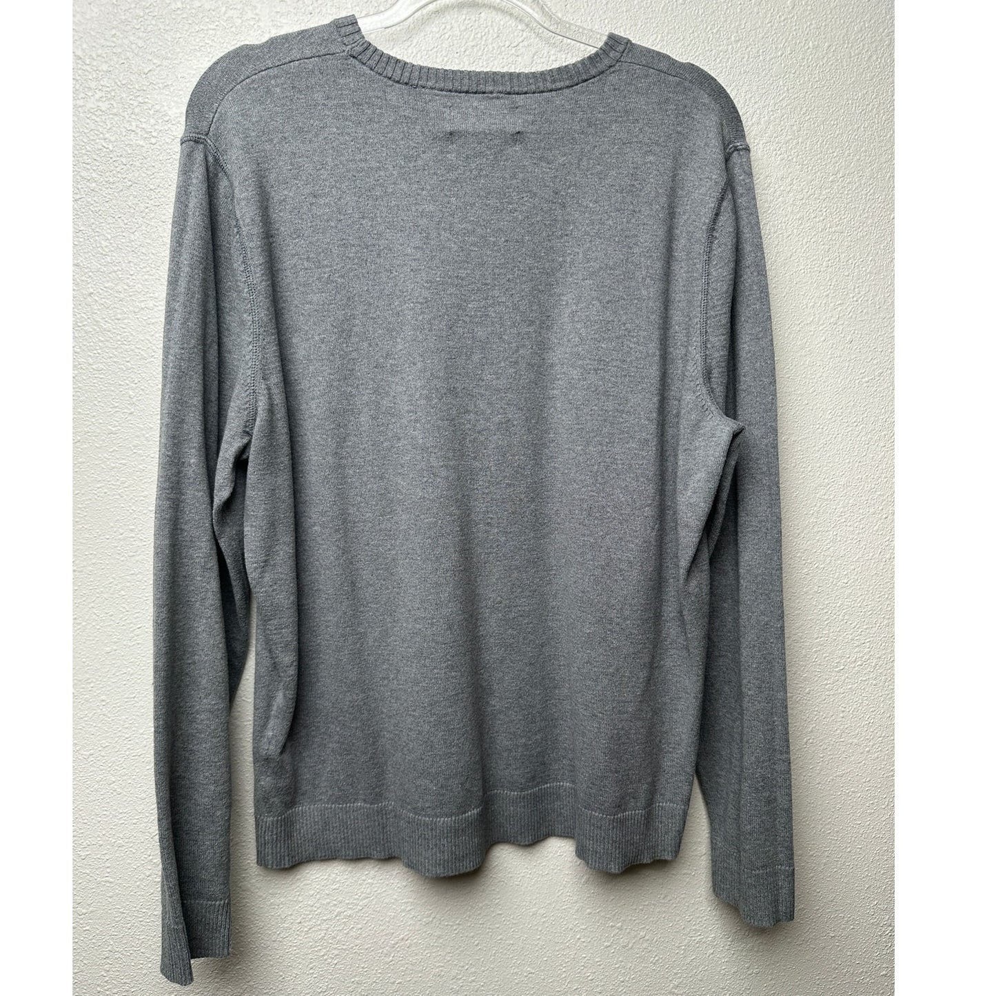 1901 Gray Cotton Cashmere Crewneck Sweater Men's L
