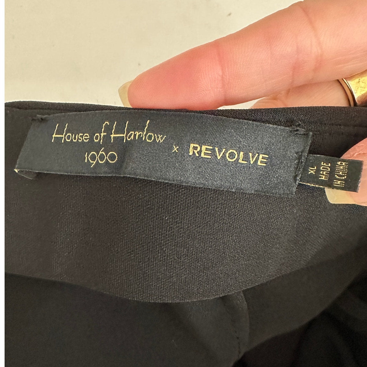 House of Harlow 1960 Black Pants Gold Grommet Side & Front Ties XL