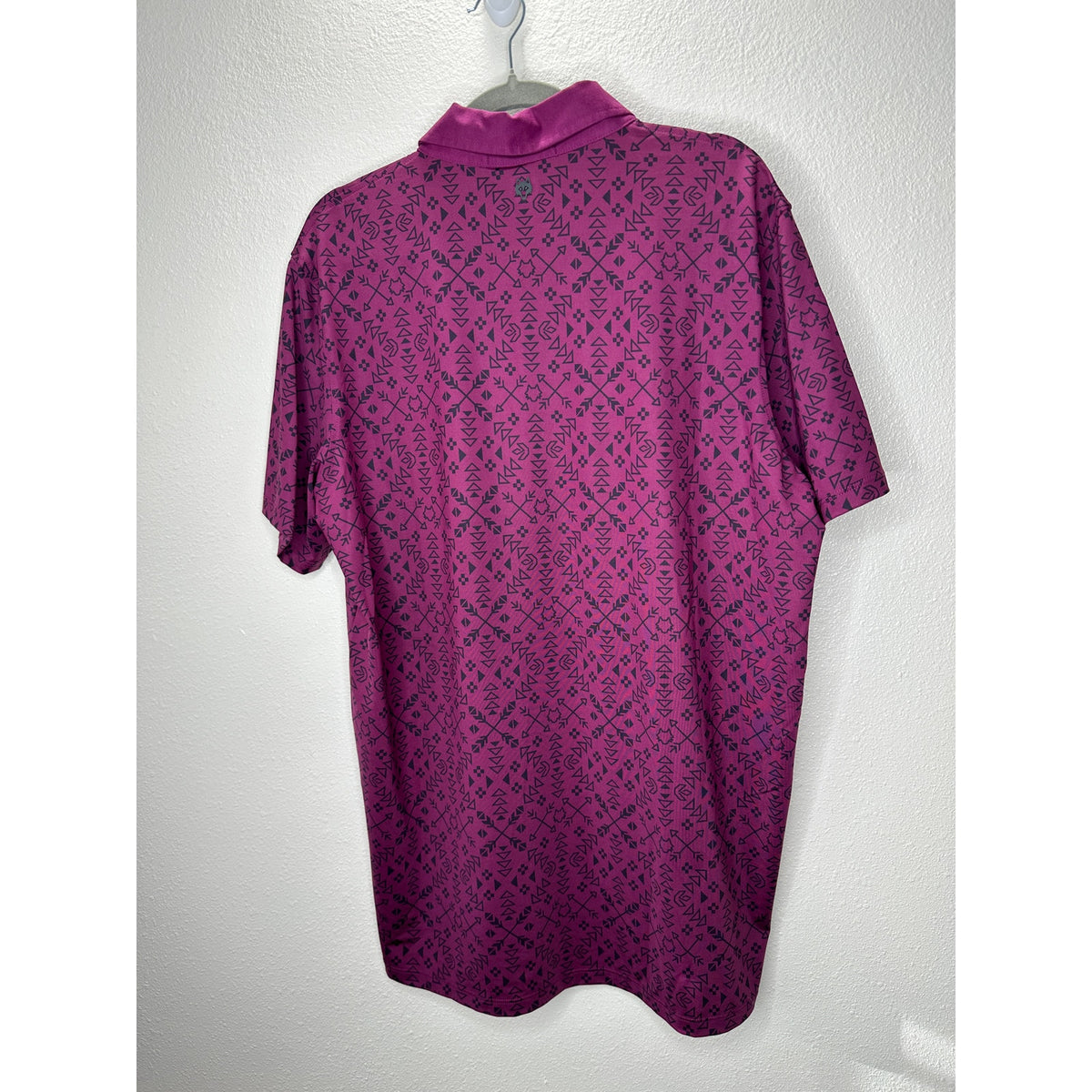 Greyson Men's Purple Performance Geometric Design Polo L