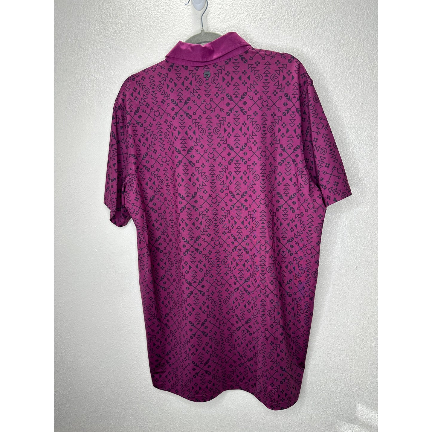 Greyson Men's Purple Performance Geometric Design Polo L