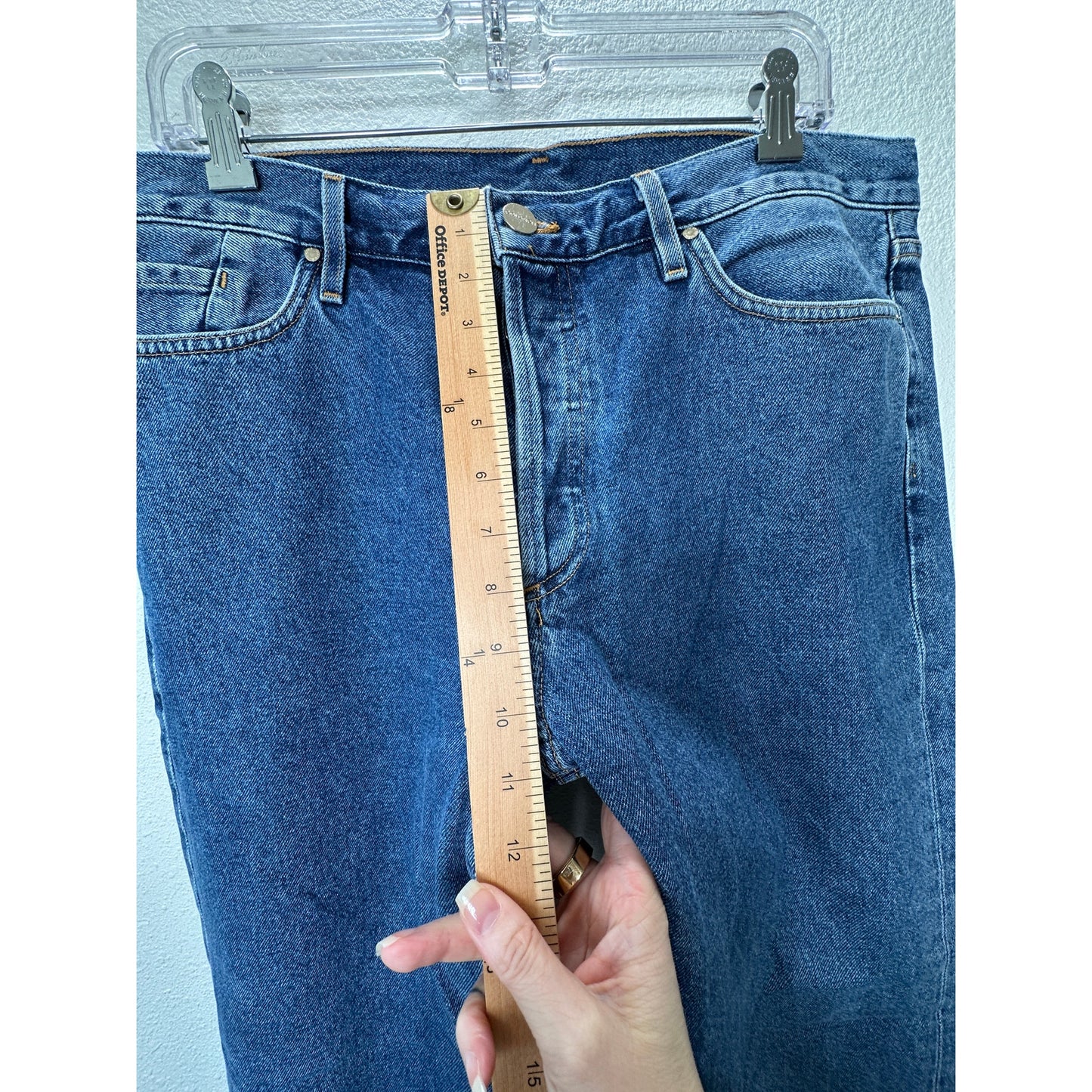 Goldsign Gold Button Fly Medium Wash Straight Leg Crop Jeans 31