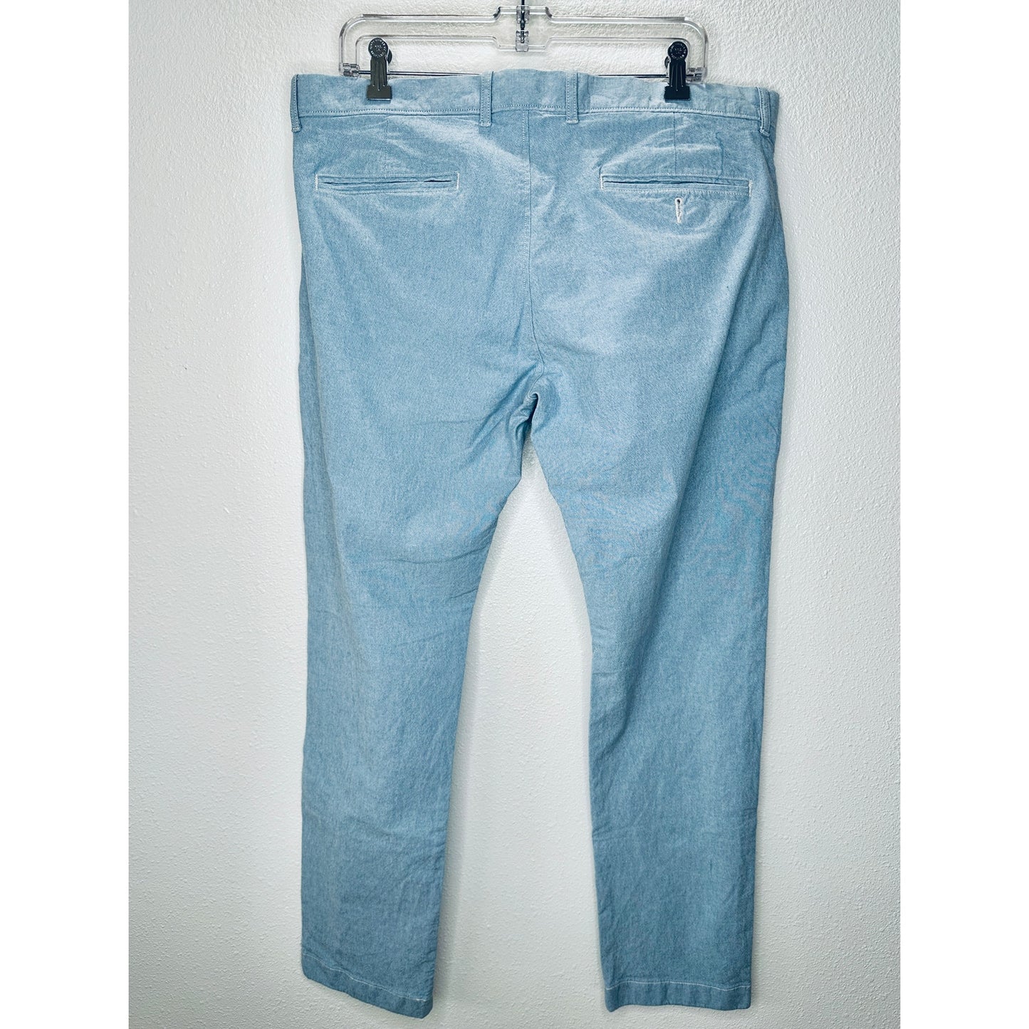 J. Crew Light Blue Chambray 484 Slim Stretch Trouser Pant 36 / 32