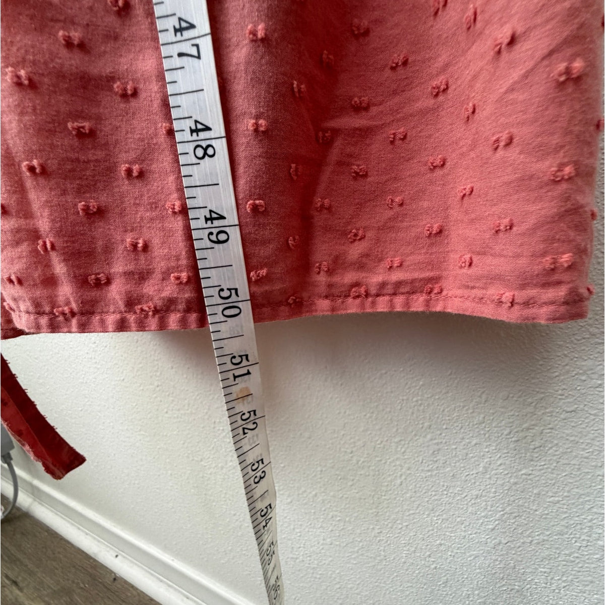 Outerknown Canyon Ruffle Maxi Dress Coral Swiss Dot Cotton Women's US XS