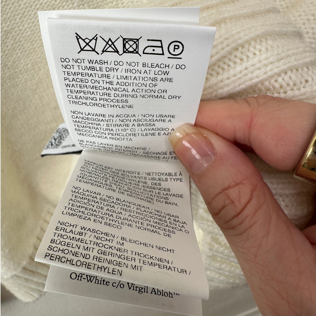 Off-White Reverse Arrow Diag Knit Crew Sweater White / Green