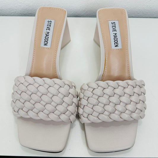 Steve Madden Bone Monte Carlo Braided Triangle Heel Sandal 6
