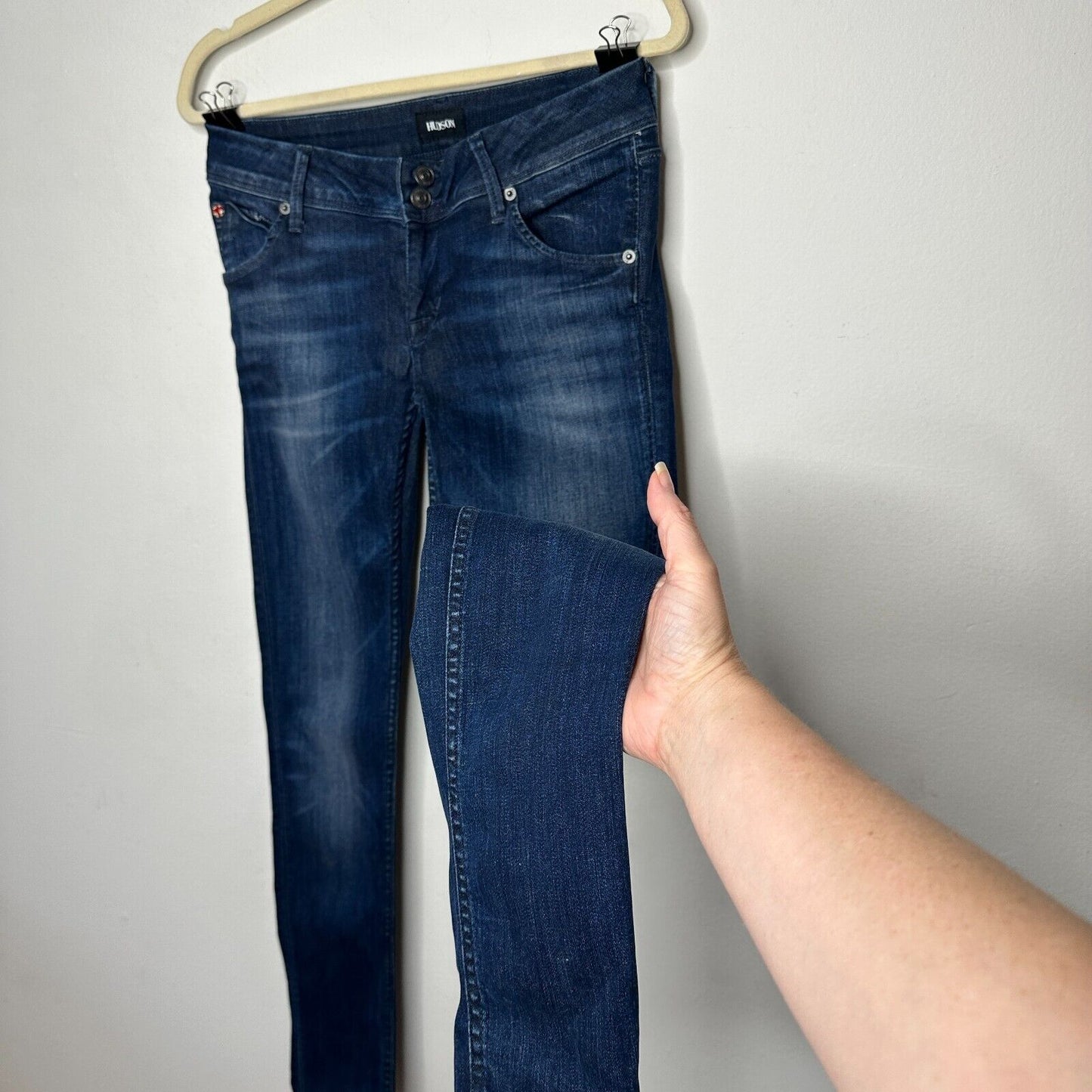 Hudson Collin Dark Blue Wash Low Rise Electric Clover Skinny Denim Jeans Size 26