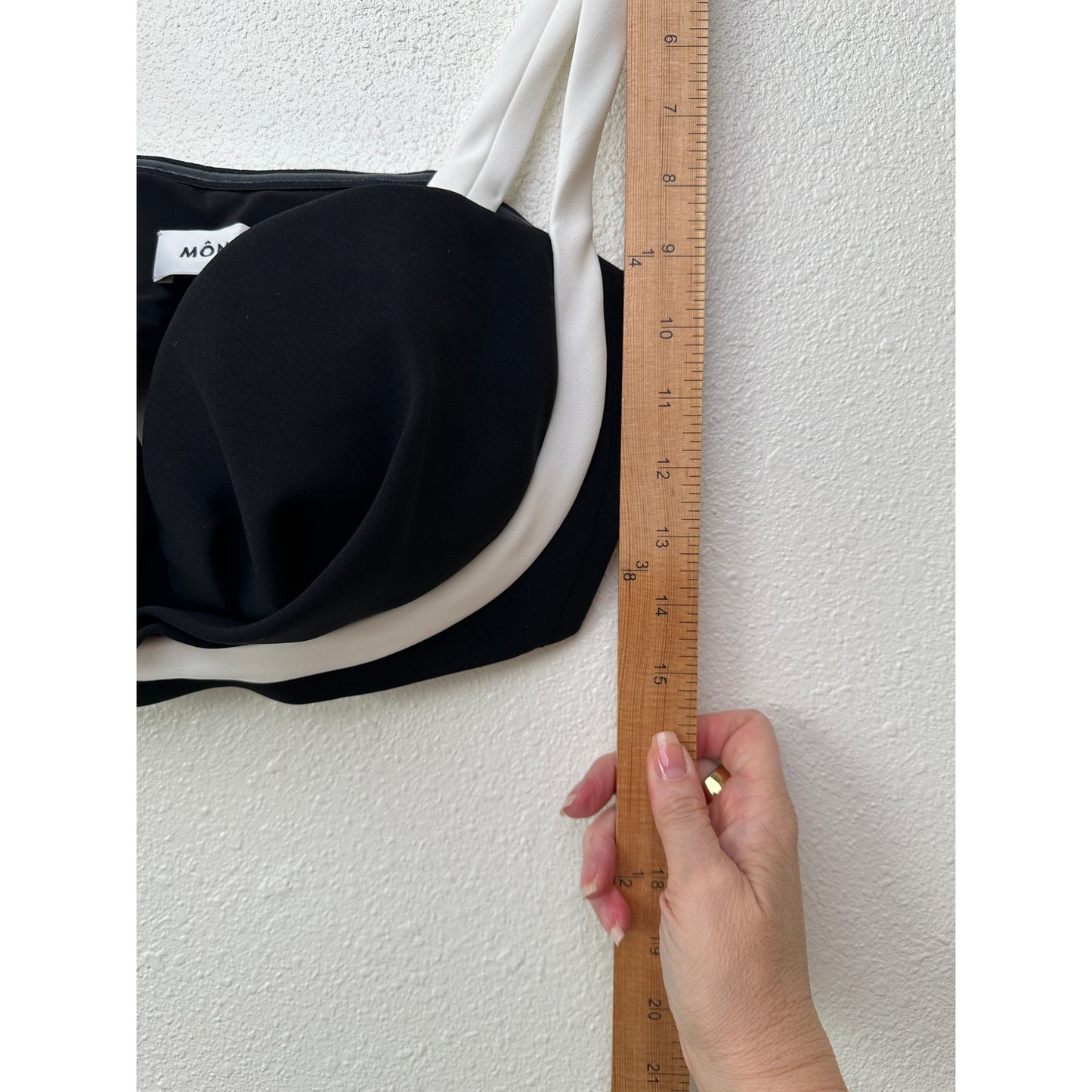 Mônot Black White Contrast Bustier Bra Crop Top Women’s Size 6