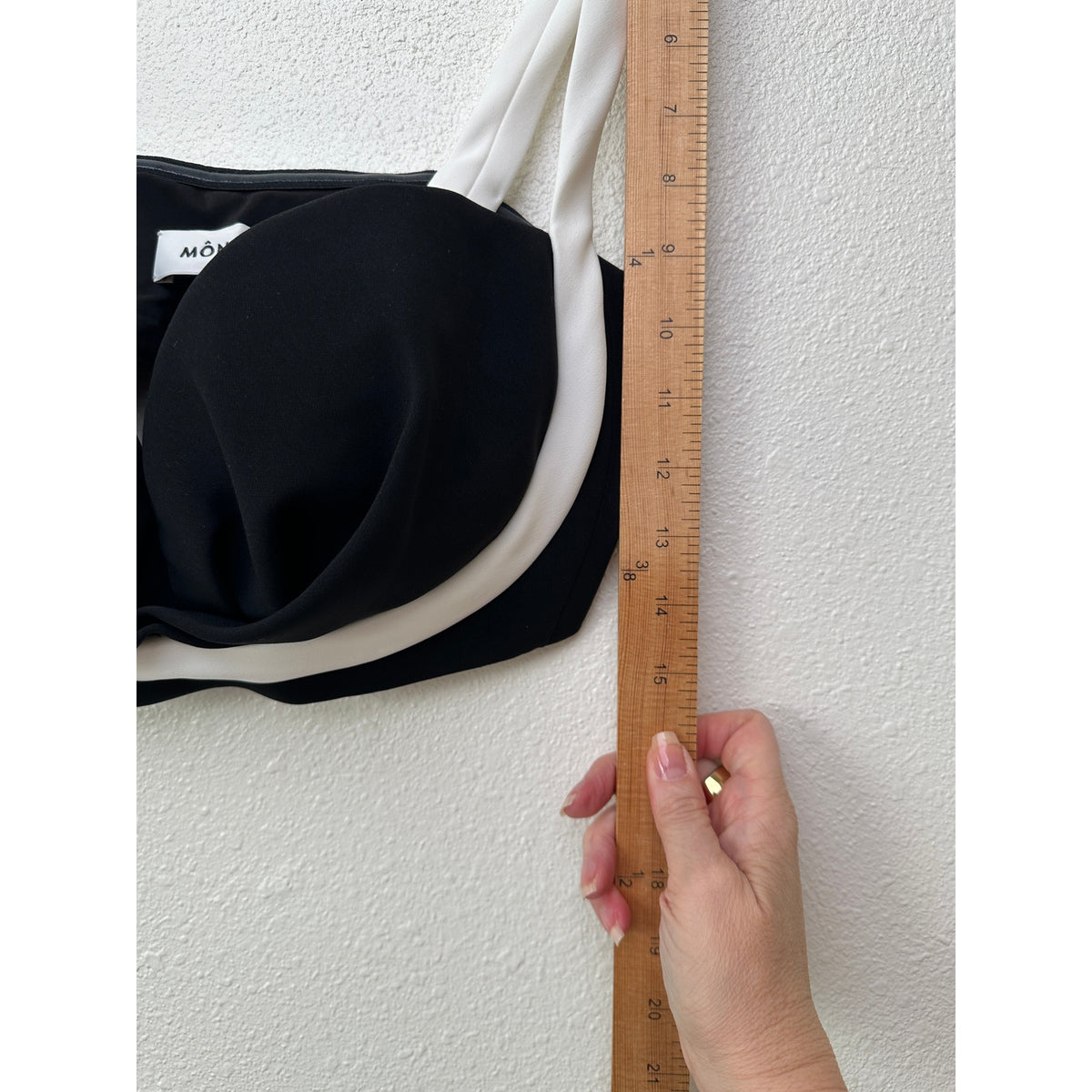 Mônot Black White Contrast Bustier Bra Crop Top Women’s Size 6